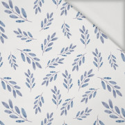 BLUE LEAVES pat. 2 / white - Viscose jersey