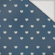 50CM HEARTS / (acid) dark blue (NORWEGIAN PATTERNS)  - Viscose jersey