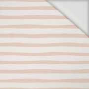 STRIPES - ECRU AND LIGHT PINK (BIRDS IN LOVE) - Viscose jersey