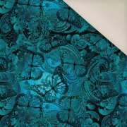 LACE BUTTERFLIES / blue- Upholstery velour 