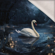 GOTHIC SWAN -  PANEL (60cm x 50cm) brushed knitwear with elastane ITY