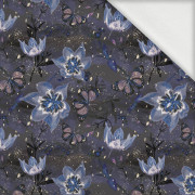 MOON LILIES (ENCHANTED NIGHT) - looped knit fabric with elastane