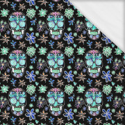NEON SKULLS pat. 2 (DIA DE LOS MUERTOS) - looped knit fabric with elastane