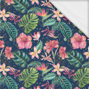 TROPICAL JUNGLE / dark blue- single jersey with elastane