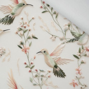 PASTEL BIRDS PAT. 6 (Hummingbirds) - light brushed knitwear