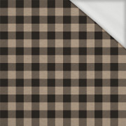 CHECK VICHY - MELANGE BEIGE - looped knit fabric