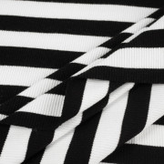 STRIPES / BLACK - Ribbed knit fabric