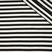 STRIPES WHITE / BLACK 1,0cm x 1,0cm - Viscose jersey