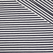 STRIPES DARK BLUE / WHITE 0,5cm x 0,5cm - Viscose jersey