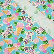 UNICORNS AND ICE CREAM / light blue - single jersey with elastane