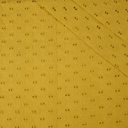 DROPS / mustard - Embroidered cotton fabric