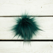 Eco fur pompom 6 cm - smaragd