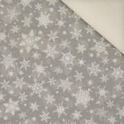 SNOWFLAKES PAT. 2 / ACID WASH GREY - Upholstery velour 