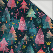 Pink Vintage Christmas wz. 5 - looped knit fabric