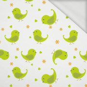 GREEN BIRDS (ANIMAL GARDEN) - looped knit fabric
