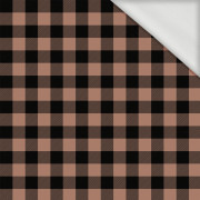 CHECK VICHY/ Mocha Mousse  - looped knit fabric