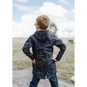 KIDS PARKA (ARIEL) - CATS AND FISH / flowers (CATS WORLD ) / ACID WASH GREY - softshell