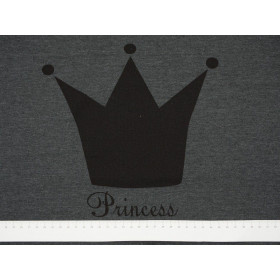 PRINCESS (black) "L" / graphite / MINIMAL - panel single jersey TE210