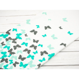 BUTTERFLIES AQUA - panel looped knit 