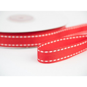 Grosgrain with thread - red