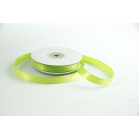 Satin Polka dot Ribbon width 12 mm GREEN, PISTACHIO