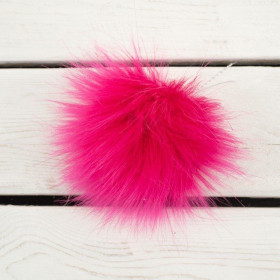 Eco fur pompom 9 cm -  fuchsia