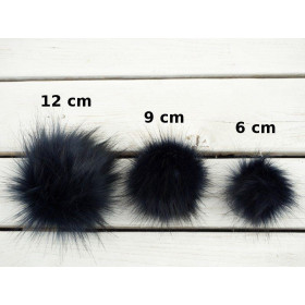 Eco fur pompom 6 cm - melange black-ginger