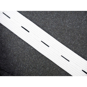 Buttonhole Elastic Tape Webbing - width 20mm WHITE