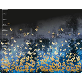 BUTTERFLIES / gold - panel (120cm x 150cm) brushed knitwear with elastane ITY