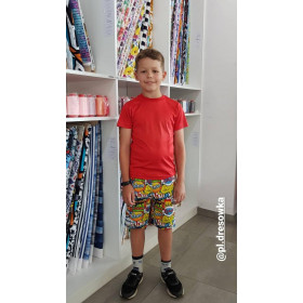 KID`S SHORTS (RIO) - COMIC BOOK - looped knit fabric 