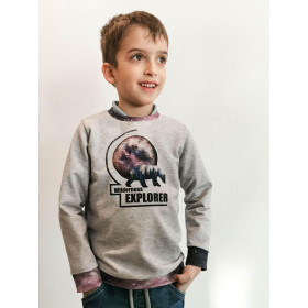 CHILDREN'S (NOE) SWEATSHIRT - GALAXY / M-01 melange light grey - looped knit fabric 