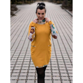 RETRO PANSIES / smaragd - Viscose jersey WE210