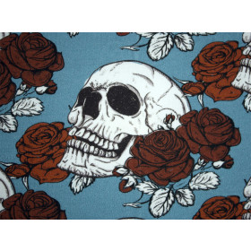 SKULLS AND ROSES - single jersey with elastane TE210