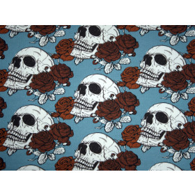 SKULLS AND ROSES - single jersey with elastane TE210