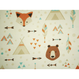 49cm Foxes and bears - single jersey TE210