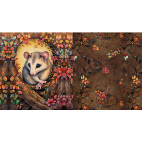 BOHO MOUSE - panel (60cm x 50cm) Cotton woven fabric