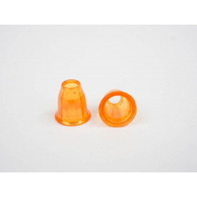 Plastic Cord Ends 11mm - transparent orange
