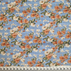 FLOWERS / blue - crashed chiffon