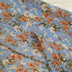 FLOWERS / blue - crashed chiffon