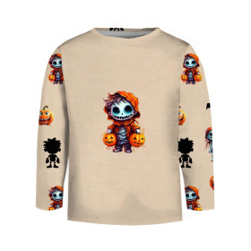 Skeleton and pumpkin cute halloween wz.8 -  PANEL (60cm x 50cm) brushed knitwear with elastane ITY