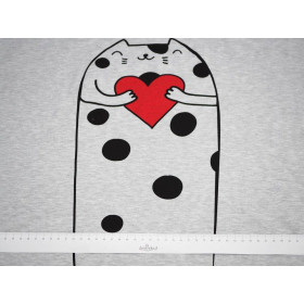 CATS IN LOVE wz.2 big / M-01 WHITE MELANGE - panel single jersey TE210