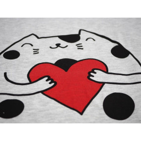 CATS IN LOVE wz.2 big / M-01 WHITE MELANGE - panel single jersey TE210