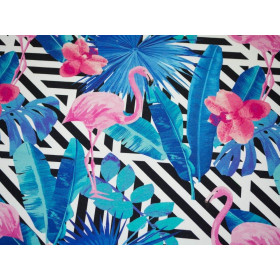 TROPICAL FLAMINGOS - single jersey with elastane 