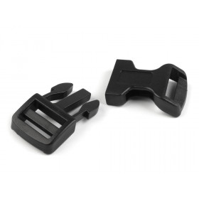 Plastic curved side release buckle 20 mm - black