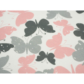 BUTTERFLIES PINK - panel single jersey TE210