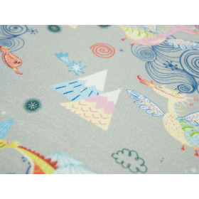 DRAGONS / grey - Viscose jersey WE210