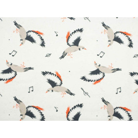 BIRDS TUNES / dirty white - Viscose jersey WE210