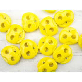 Stopper Toggles with two holes 22mm -  yellow