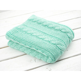 BLANKET (BRAID) / mint M - knitted panel
