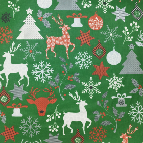 CHRISTMAS DEERS - Cotton woven fabric